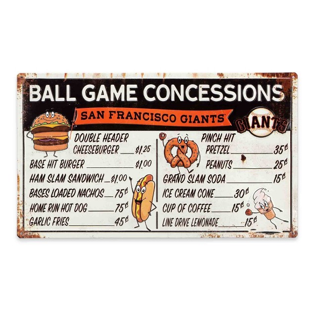 Mlb San Francisco Giants Baseball Concession Metal Sign Panel