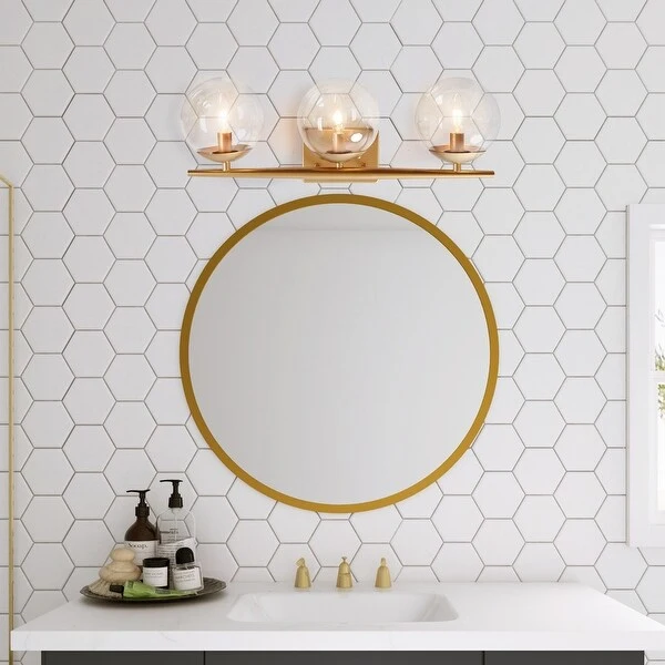 Modern Gold 4/ 3-light Bathroom Vanity Lights Glass Globe Wall Sconces