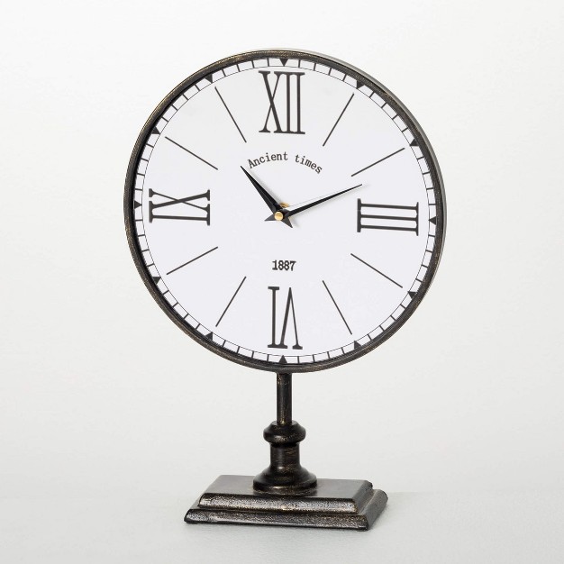 Black Antique Desk Clock Metal