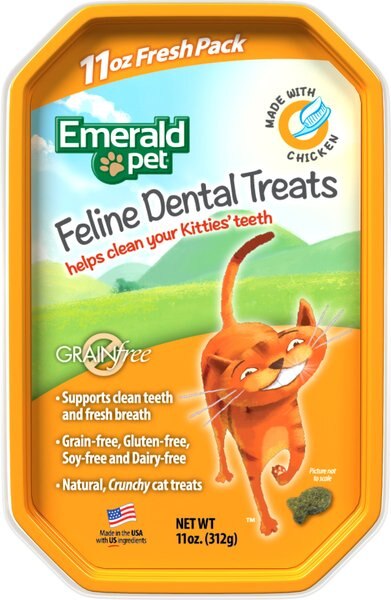 Emerald Pet Feline Dental Treats with Chicken Cat Treats