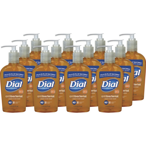 Dial Gold Antibacterial Liquid Hand Soap， Floral， 7.5 oz Pump， 12/Carton (84014CT)