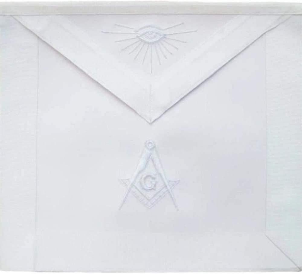 Masonic master mason apron all white