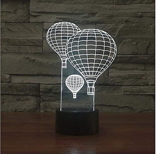 3d Hot Air Balloon Night Light Touch Switch 7 Color Change Led Light Table Desk Lamp Acrylic Flat Abs Base Usb Charger Home Toy Birthday Xmas Kid Chil