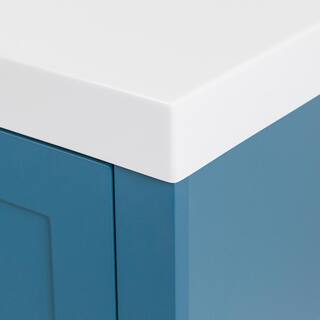 Home Decorators Collection Radien 48.5 in. W x 18.75 in. D x 34.14 in. H Bath Vanity in Admiral Blue with White Cultured Marble Top RN48P2-AE