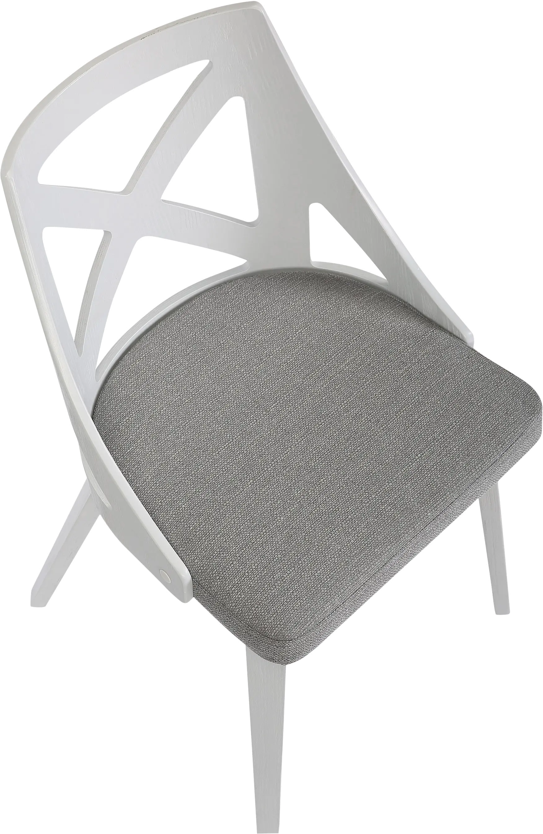 Charlotte White and Light Gray Dining Chairs， Set of 2