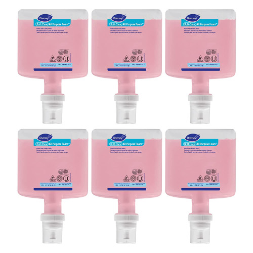 Diversey Soft Care All Purpose Foam for IntelliCare Dispensers， Floral， 1.3 L Cartridge， 6/Carton (100907877)