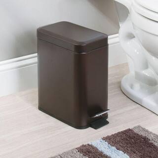 Dracelo 1.3 Gal. Bathroom Small Metal Lidded Step Trash Can with Removable Liner Bucket in Bronze B079B9LX6N