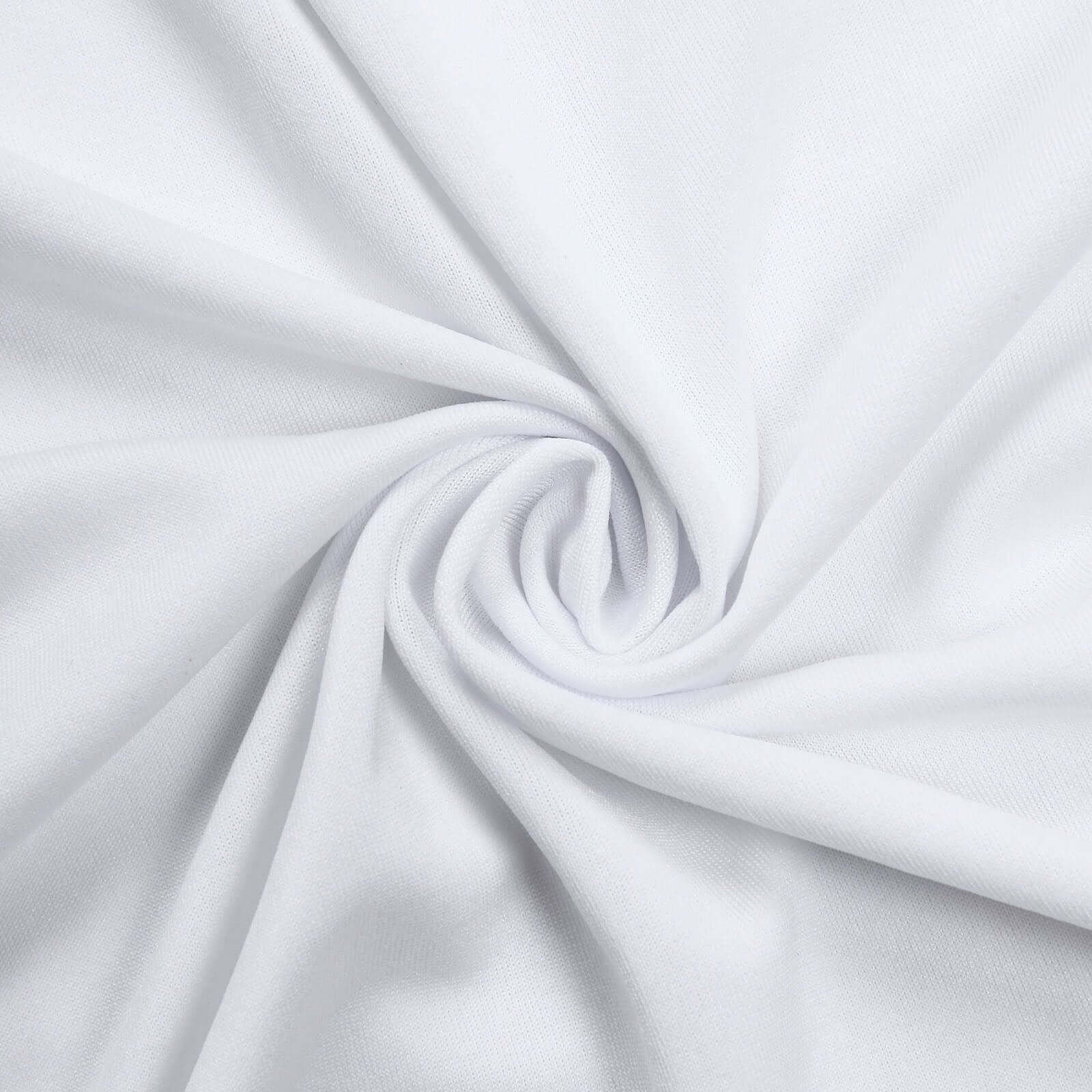 White Round Spandex Fit Wedding Backdrop Stand Cover 7.5ft