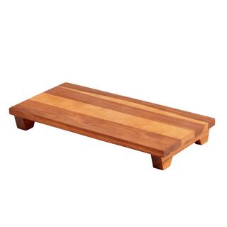 Denmark 19.75 in. Rectangular Brown Acacia Wood Cheese Platter with Legs TTU-J7311-EC