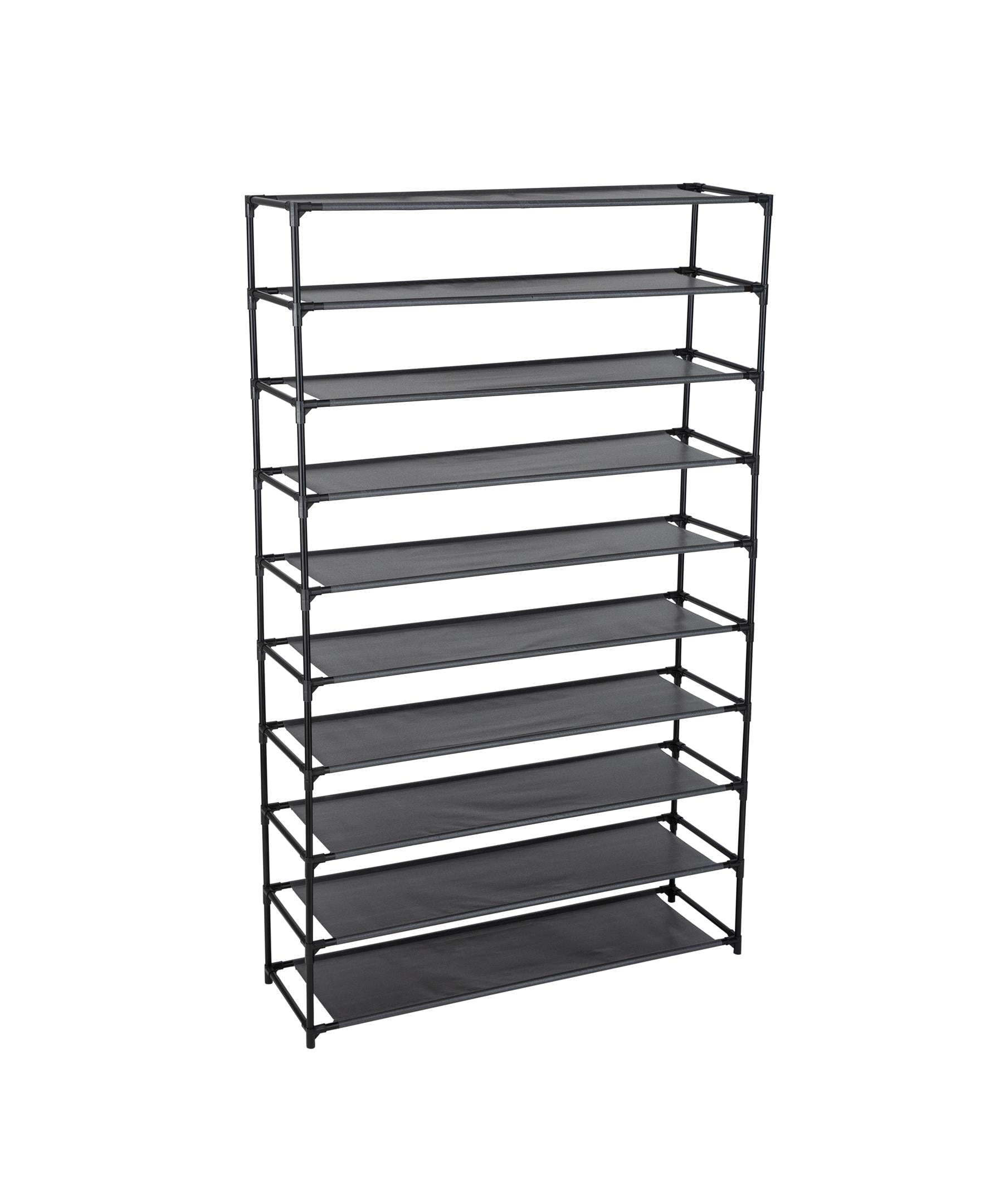 Simplify 10-Tier 50 Pair Shoe Rack, Grey