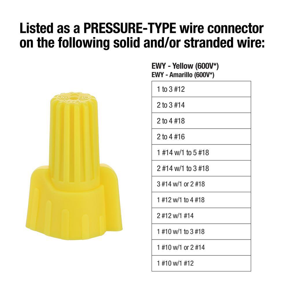 Commercial Electric Assorted (Yellow and Red) Winged Wire Connectors (180-Pack) EWA-180