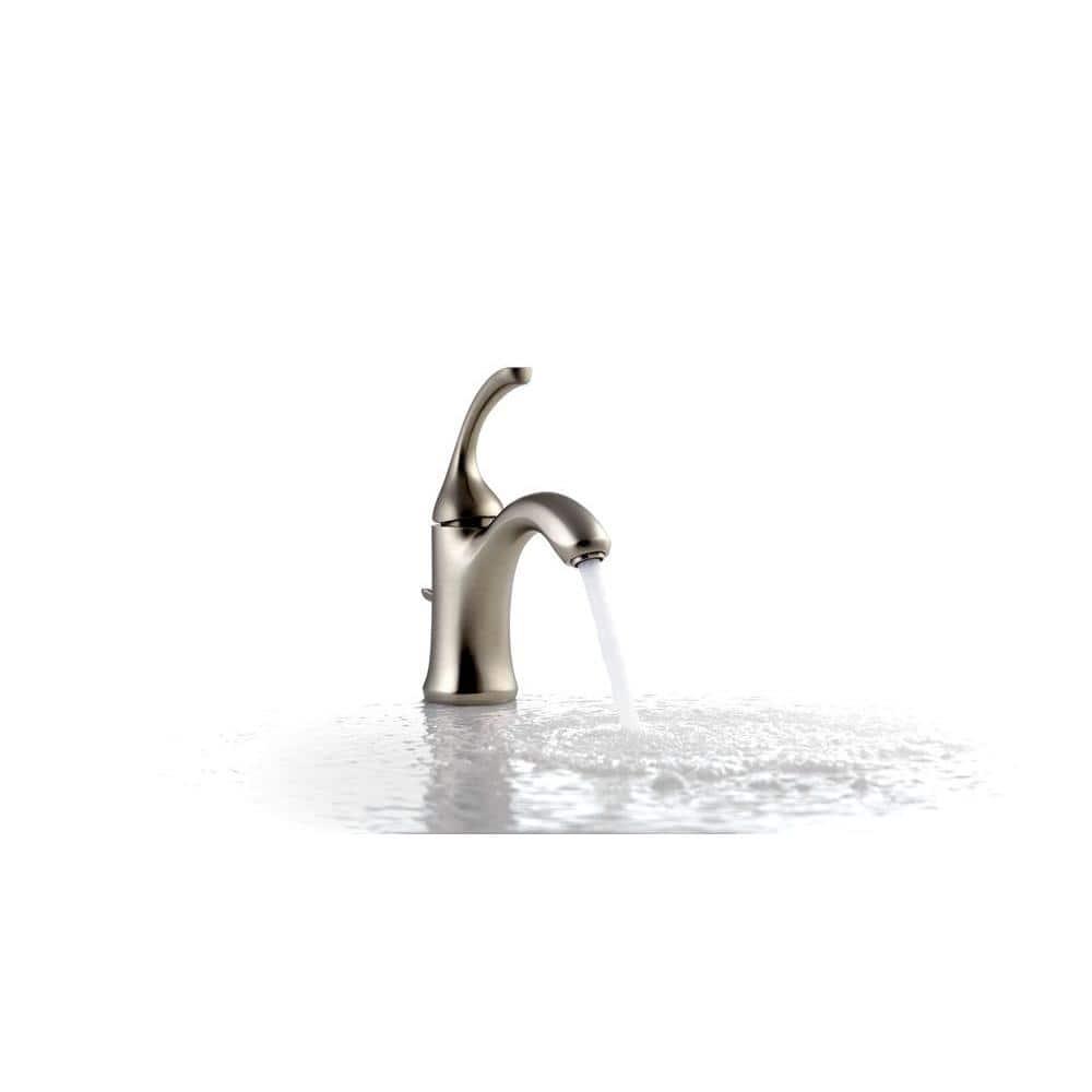 KOHLER Forte Single Hole SingleHandle LowArc WaterSaving Bathroom Faucet in Vibrant Brushed Nickel