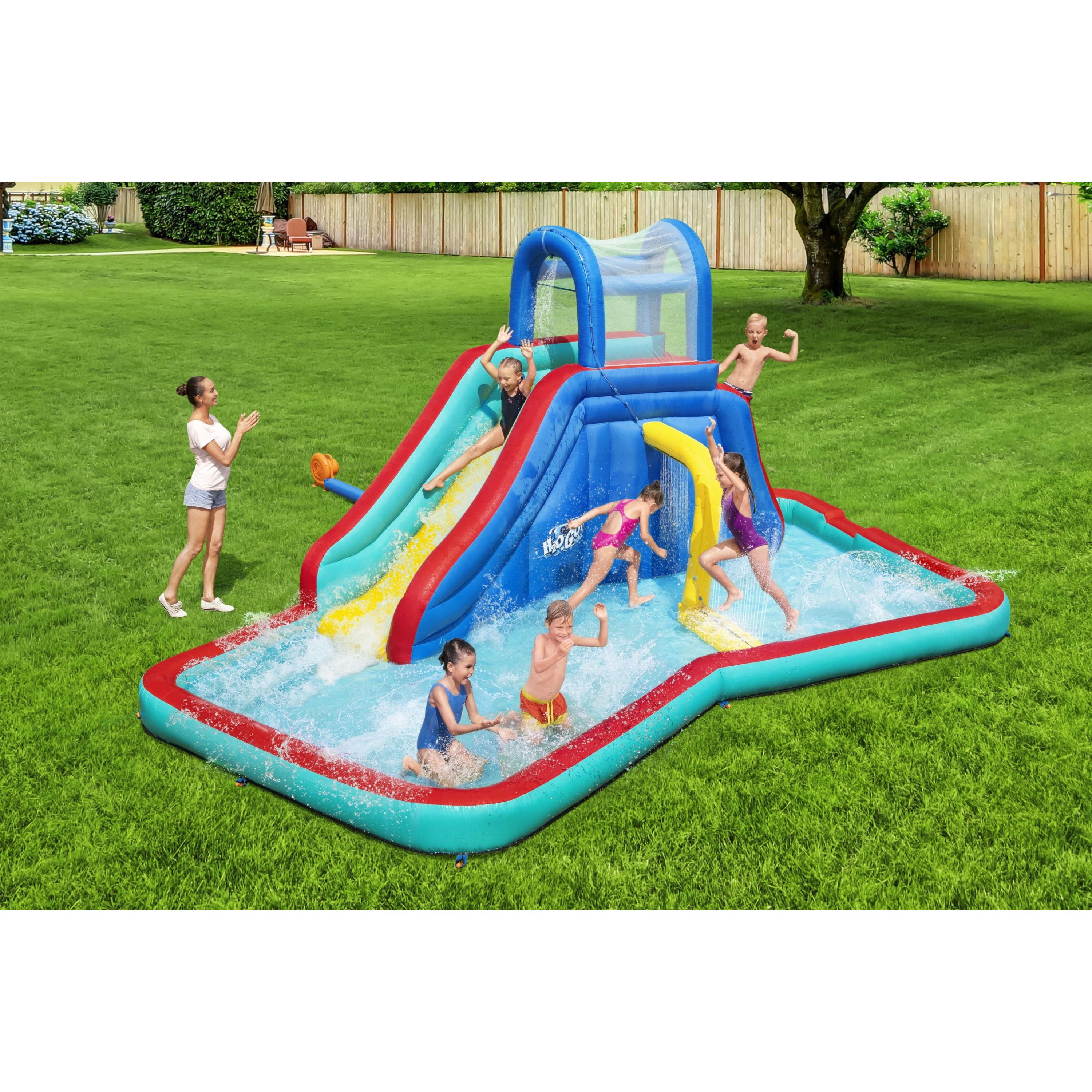 H2OGO! Bestway - 8'10" Waterfall Waves Mega Kids PVC-coated polyester Inflatable Water Park, Children ages 5 and up