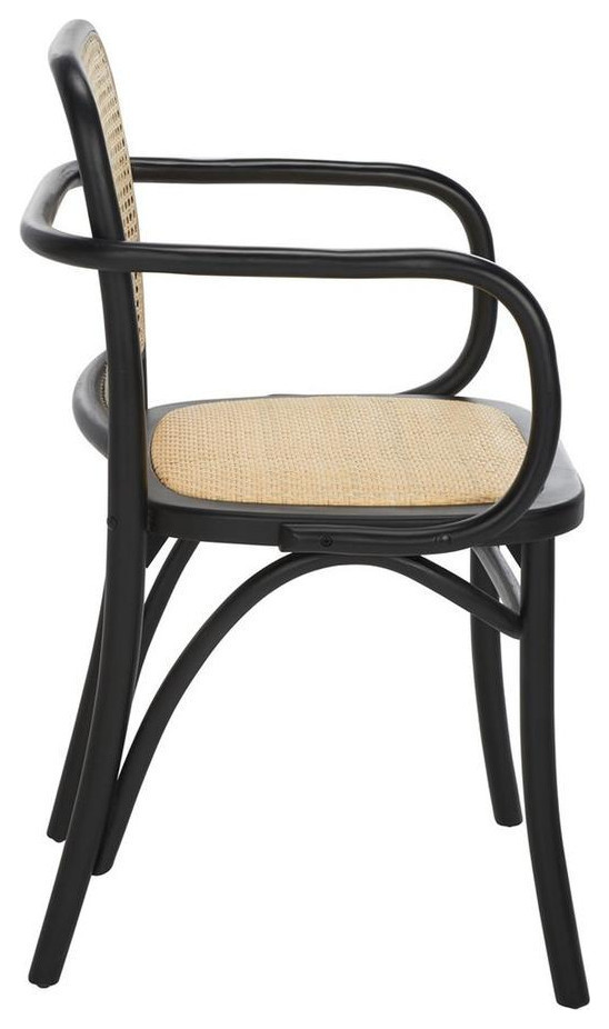 Donna Cane Dining Chair  Set of 2  Black/Natural   Tropical   Dining Chairs   by Rustic Home Furniture Deco  Houzz