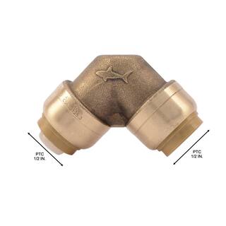 SharkBite 12 in. Push-to-Connect Brass 90-Degree Elbow Fitting Pro Pack (8-Pack) U248LFJ8