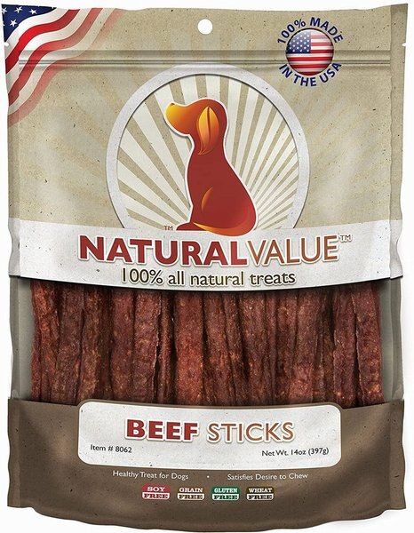 Loving Pets Natural Value Beef Dog Jerky Treat， 14-oz bag