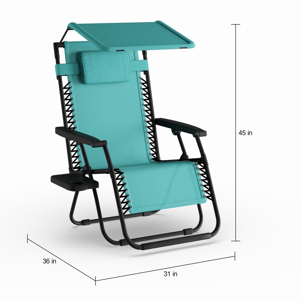 Garden City Oversized Zero Gravity Chair with Sunshade and Drink Tray by Havenside Home