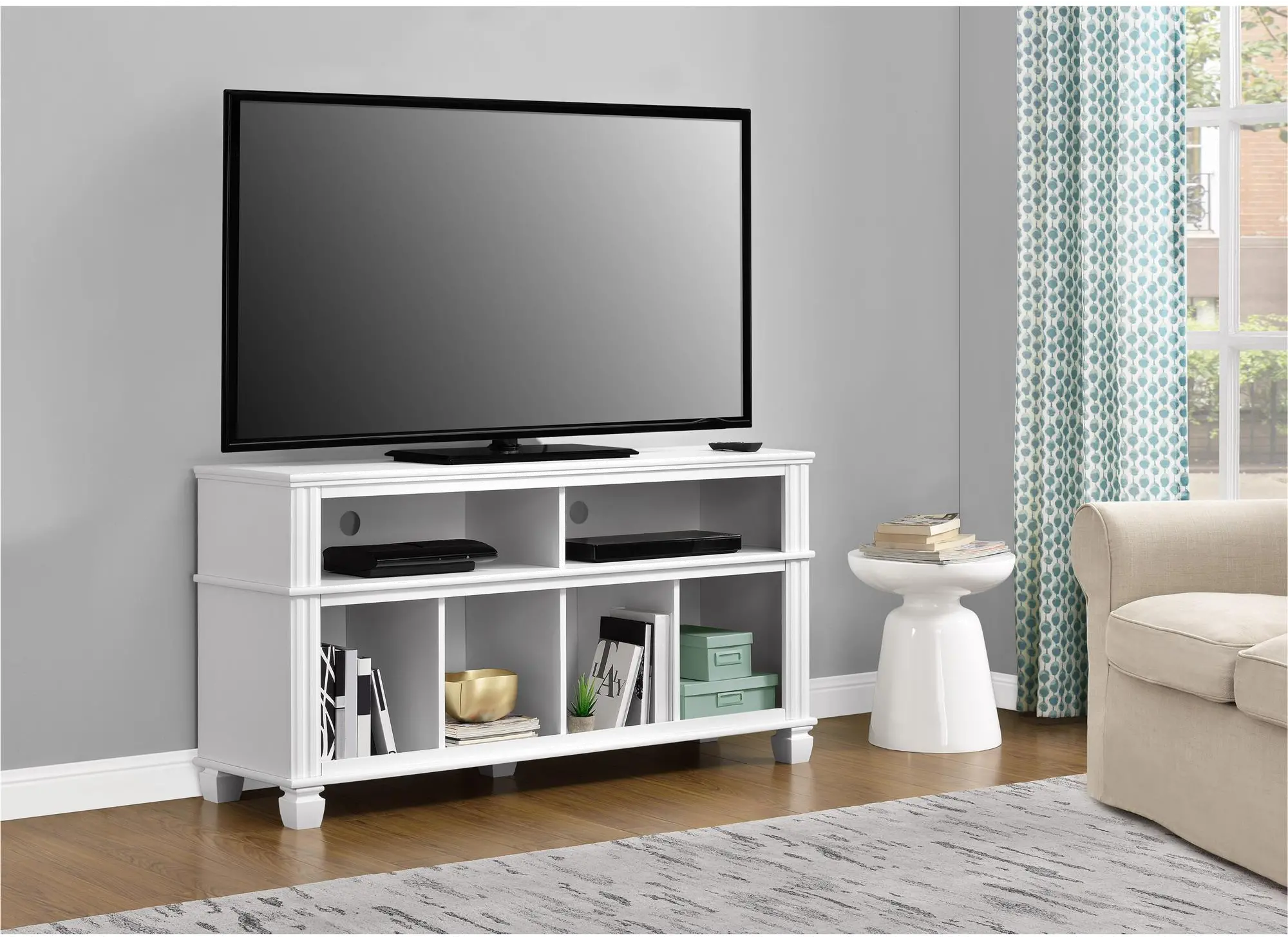 Woodcrest White 54 TV Stand