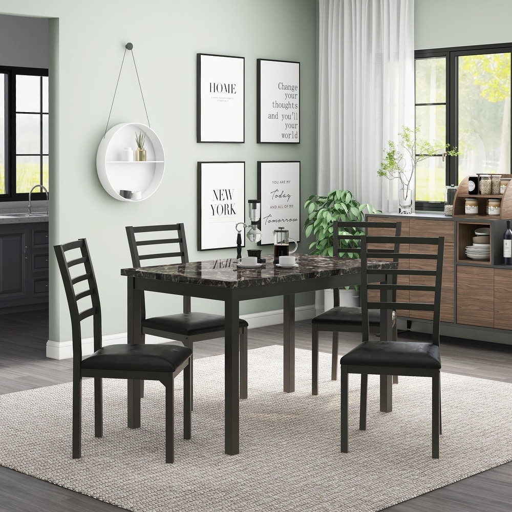 Rath Contemporary Black Wood 5 Piece Dining Set by Furniture of America