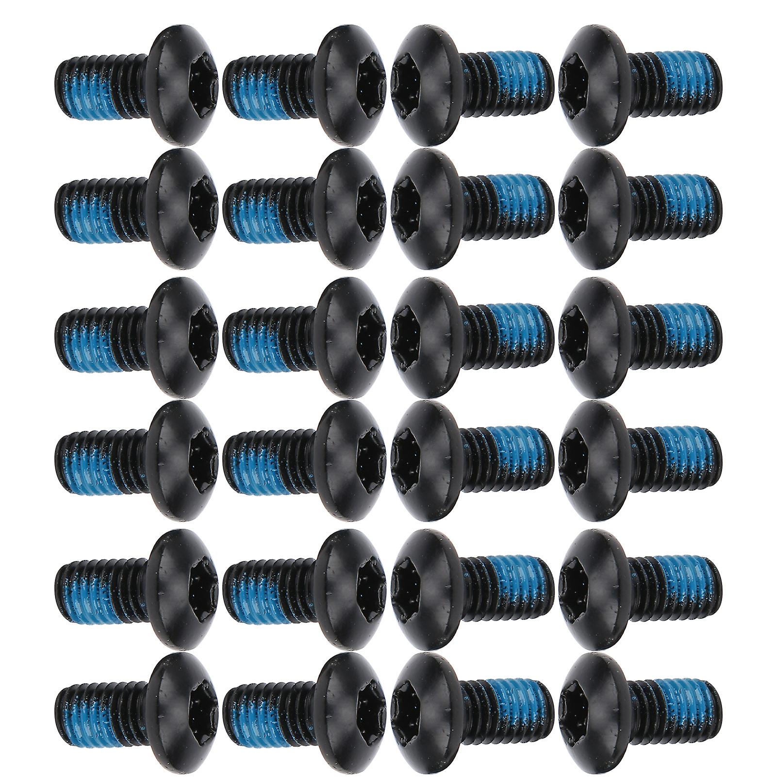 24pcs Ztto Bicycle Disc Brake Screws T25 Colorful Bolts M5x10mm/0.4in Steel Wear Resistanceblack