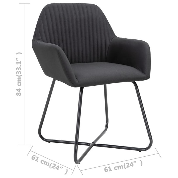 Dining Chairs 4 pcs Black Fabric