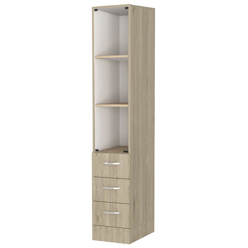 Preston Linen Cabinet， Three Shelves， Four Drawers