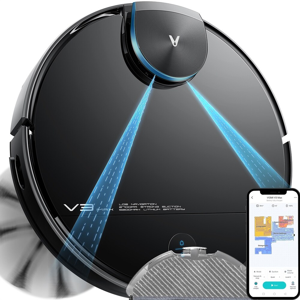 Viomi Smart Robot Vacuum V3 Max Duster Vacuum and Mop for Multi Floors  Black   10