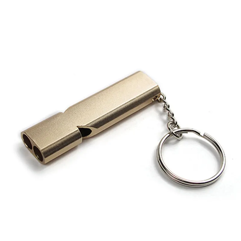 Aluminum alloy whistle outdoor high decibel portable key chain whistle hiking camping survival emergency multi functional team s