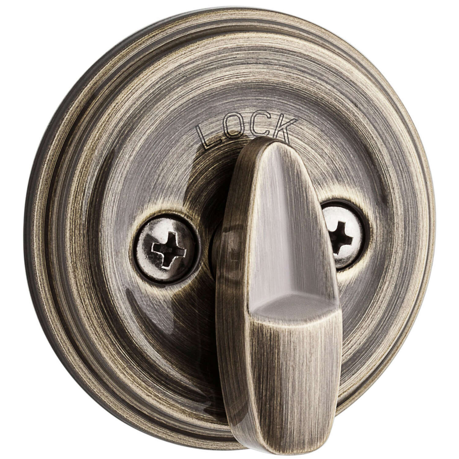 Kwikset SmartKey Antique Brass Metal Deadbolt