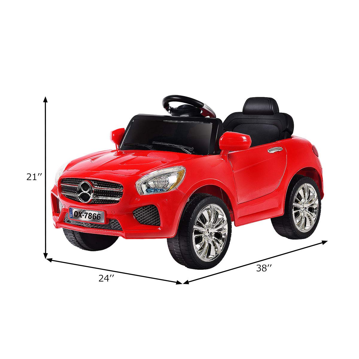 Costzon Kids Ride On Car, 6V RC Parental Remote Control & Foot Pedal Manual Modes, Red