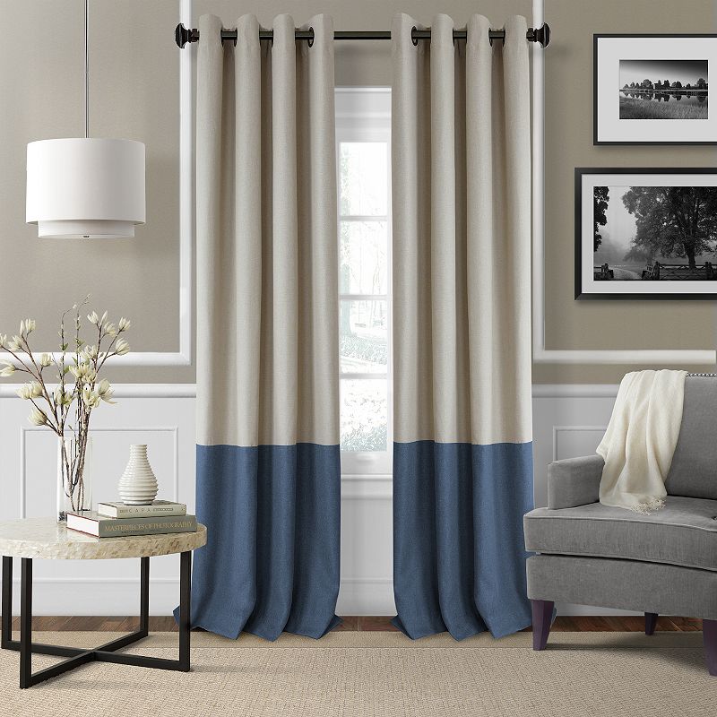 Elrene Home Fashions Braiden Color Block Blackout Window Curtain