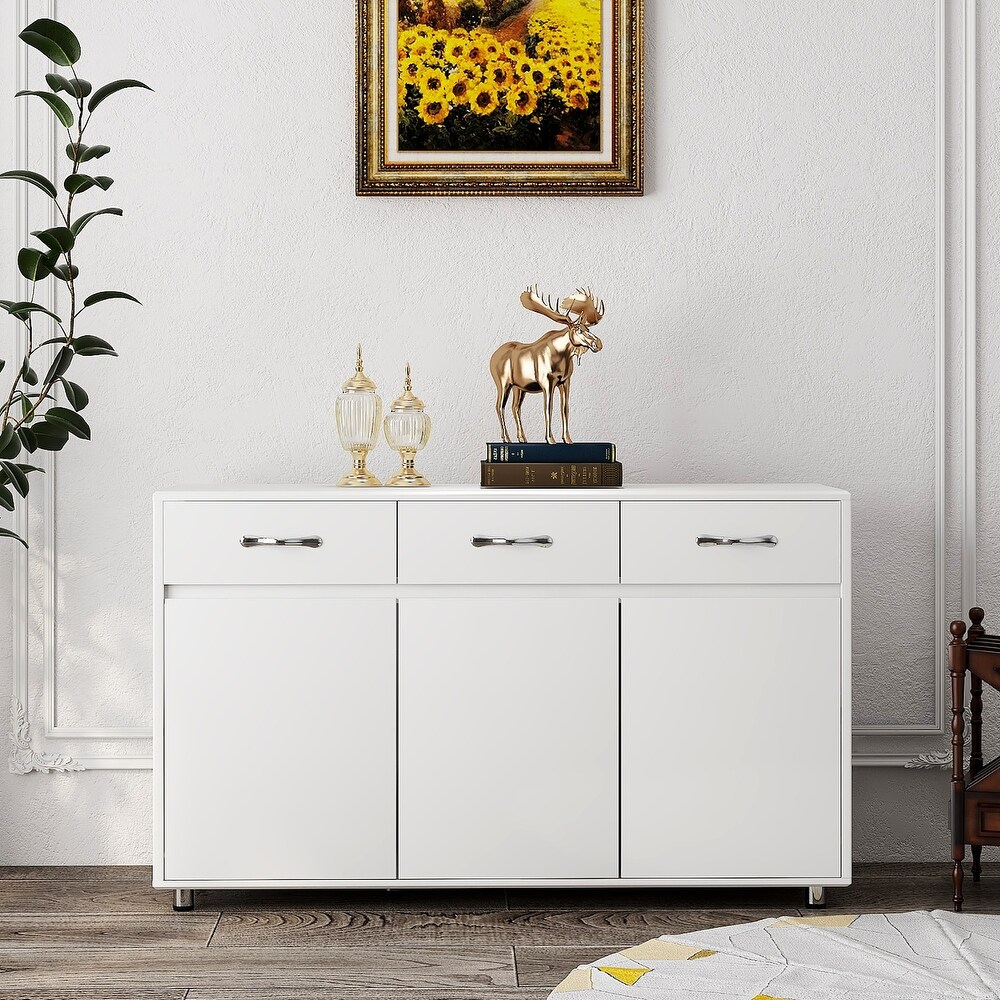 Kitchen Storage Sideboard with 3 Drawers and 3 Doors Buffet Cabinet