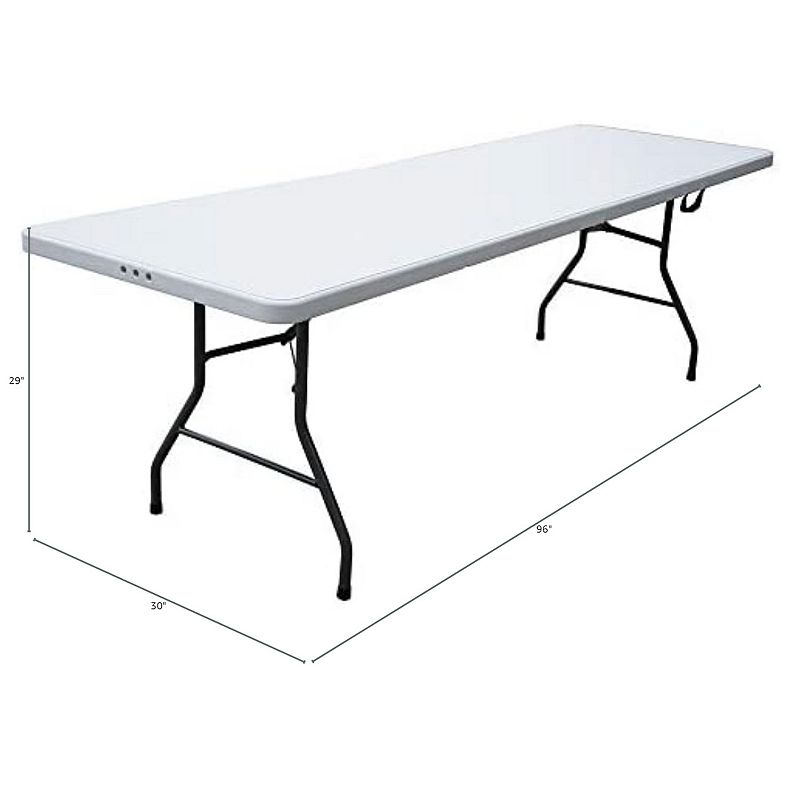 Plastic Development Group 816 Fold In Half 8 Foot Folding Banquet Table， White