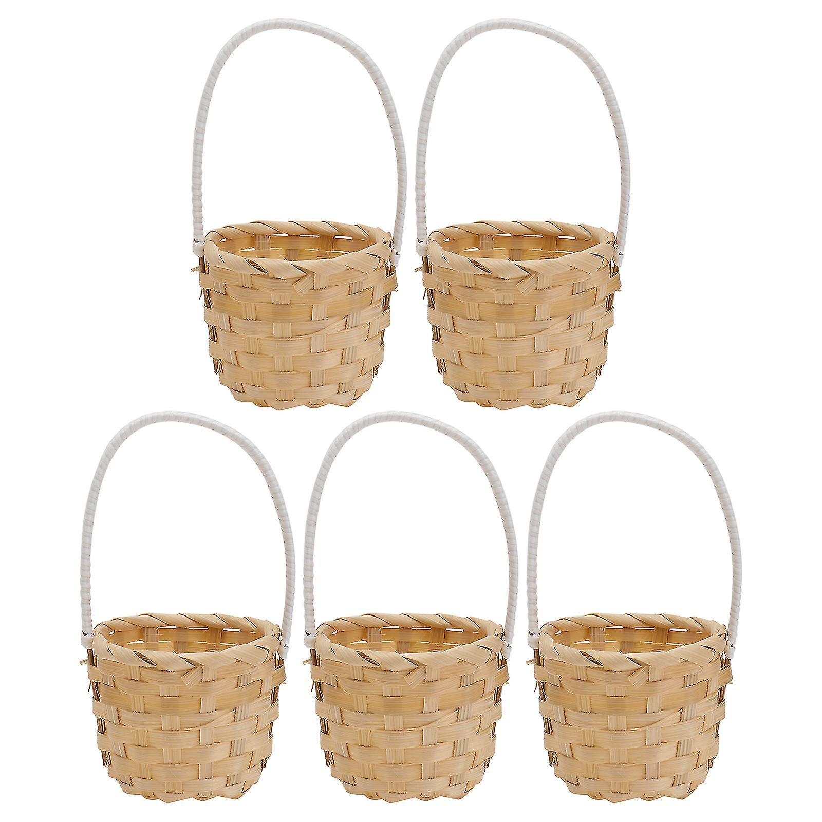 5pcs Bamboo Weaving Picnic Basket Practical Flower H Home Stora Basket