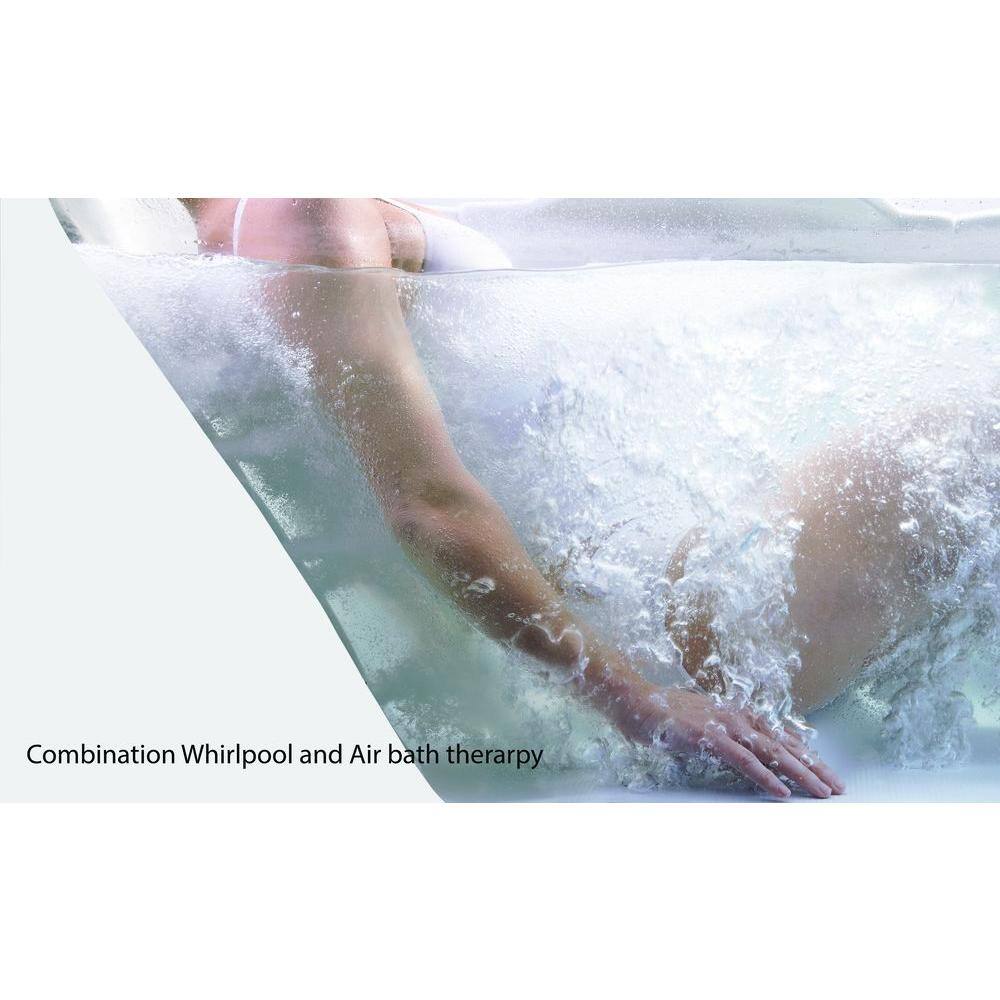 Aquatic Riviera Motif 72 in. Acrylic Center Drain Rectangular Drop-in Air Bath Whirlpool Bathtub with Heater in White 826644866556