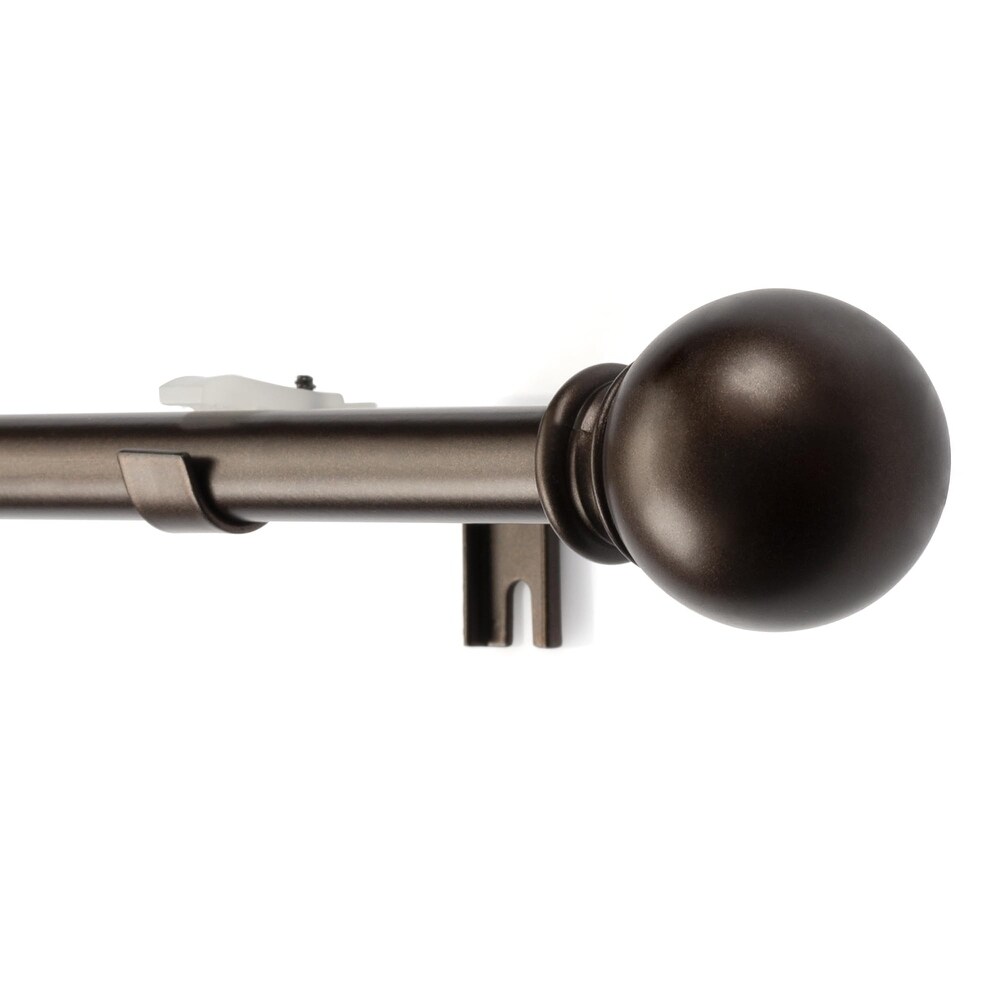 Deco Window 2 Pack Single Curtain Rod with Ball Round Finials   Brackets Set   44\