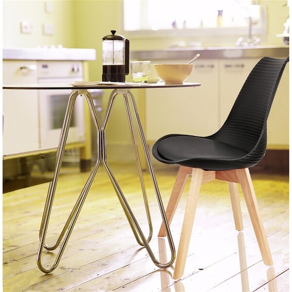 4 Pcs Dining Chairs， Armless Kitchen Chairs Side Chair with Wood Legs