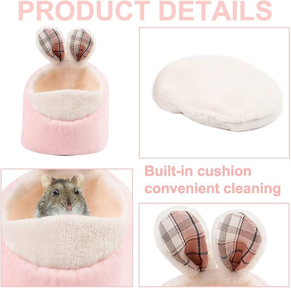 1 Pc Guinea Pig Bed，warm Hamster Bed Cozy Pet House With Soft Detachable Cushion Hideout Cage Winter Nest Accessories For Small Pets Rabbit Ferret Hed
