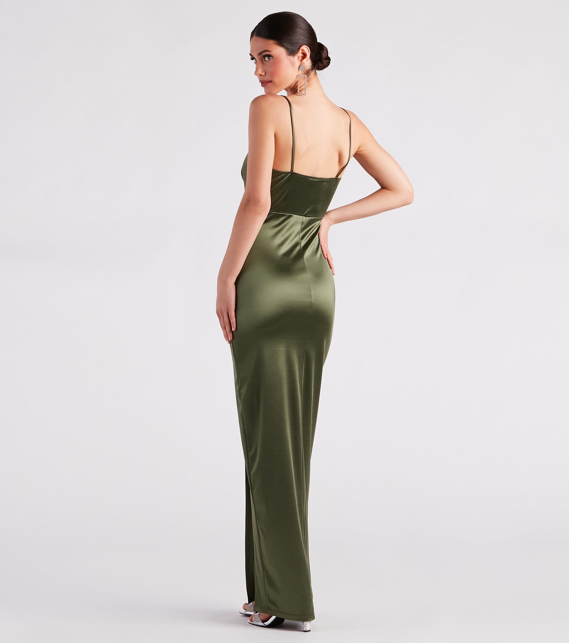 Serena High Slit Satin Formal Dress