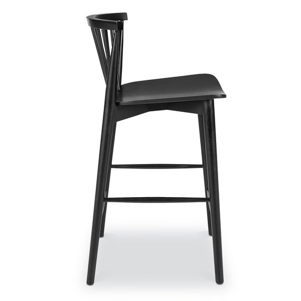 Poly and Bark Ligna Counter Stool - Solid Wood Frame