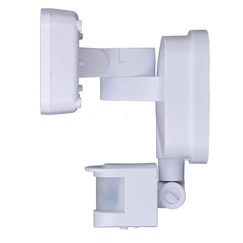 dualux 180-Degree Range - 70 ft. White Outdoor Integrated LED Motion Sensor Dusk to Dawn Security Flood Light T0698