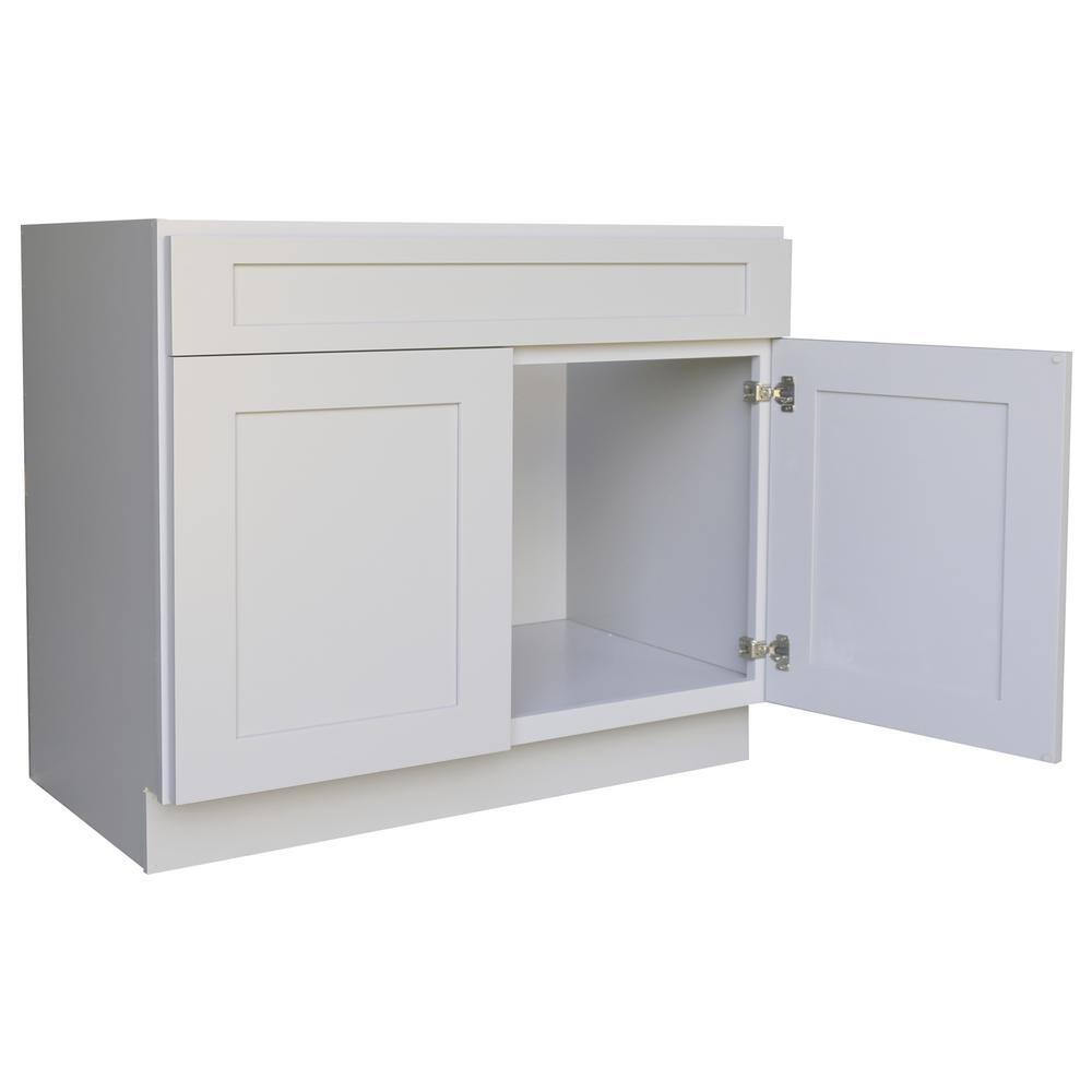 Plywell Ready to Assemble 24x34.5x24 in. Shaker Base Cabinet with 2-Door and 1 Drawer in Gray SGxB24