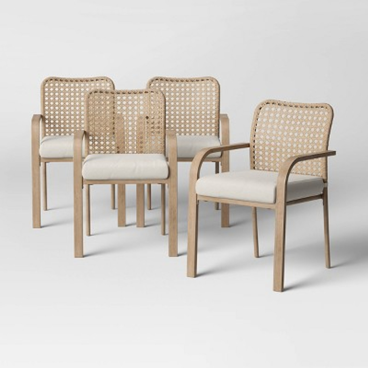 Collier 4pk Cane-Look Woven Back Patio Dining Chairs - Project 62™