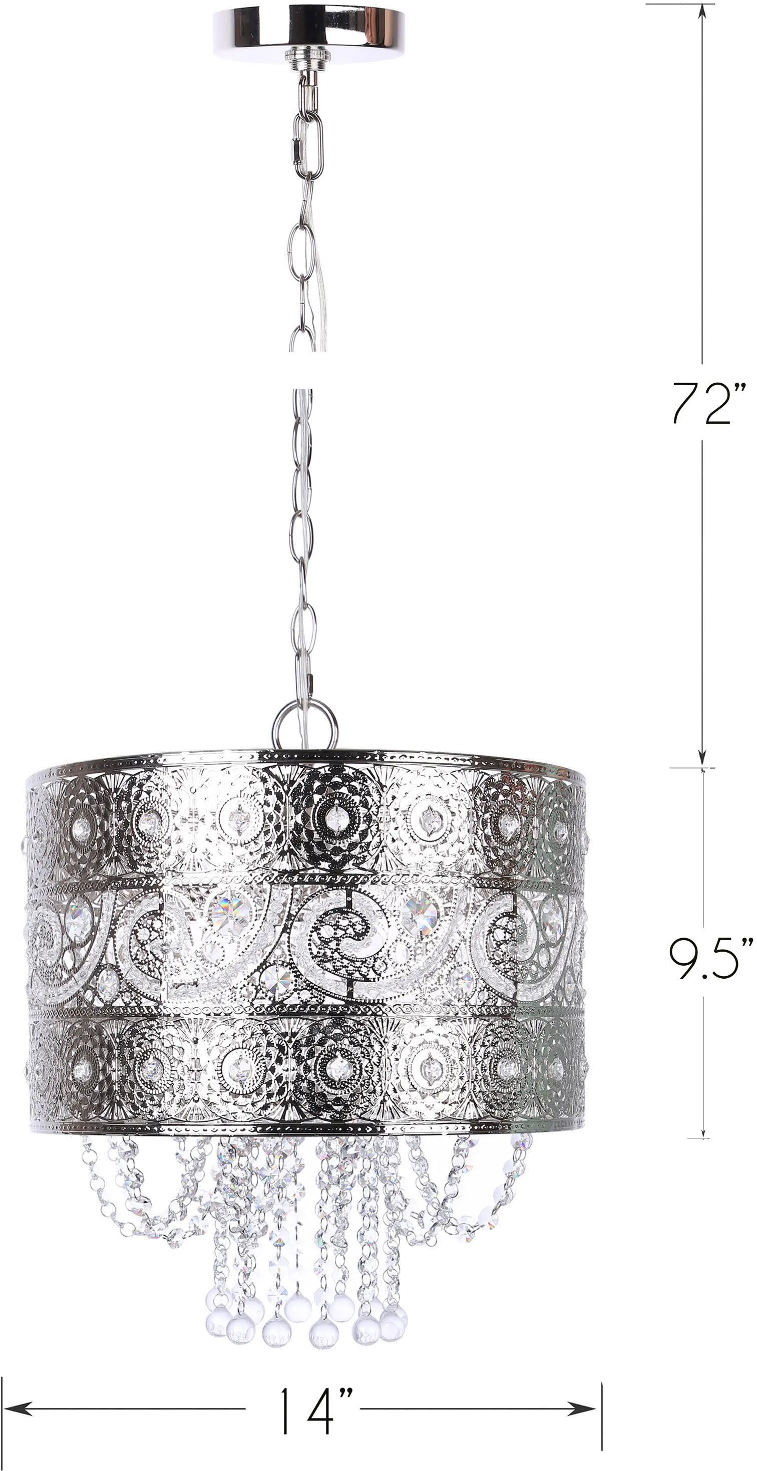 Tangier Nickel Pendant Light with Crystal Dangles