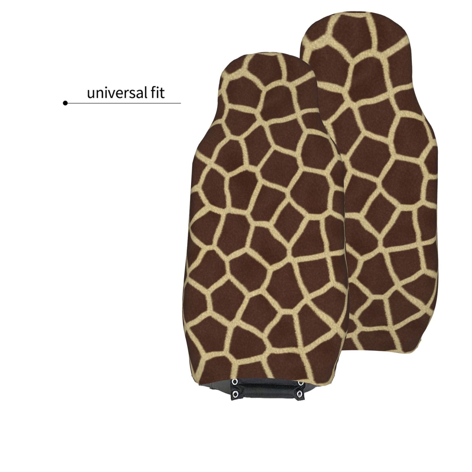 TEQUAN Front Seat Covers， Brown Giraffe Texture Pattern 2 Piece Car Seat Cover Fit Most Car SUV Truck Van