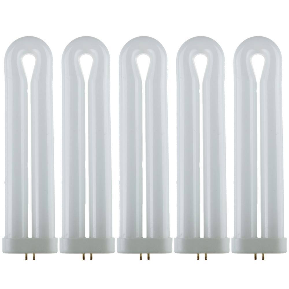 Sunlite 9 in. 25-Watt U-Bent T8 FUL 4-Pin GX10Q Base CFL Fluorescent Tube Light Bulb Black Light (5-Pack) HD02598-5