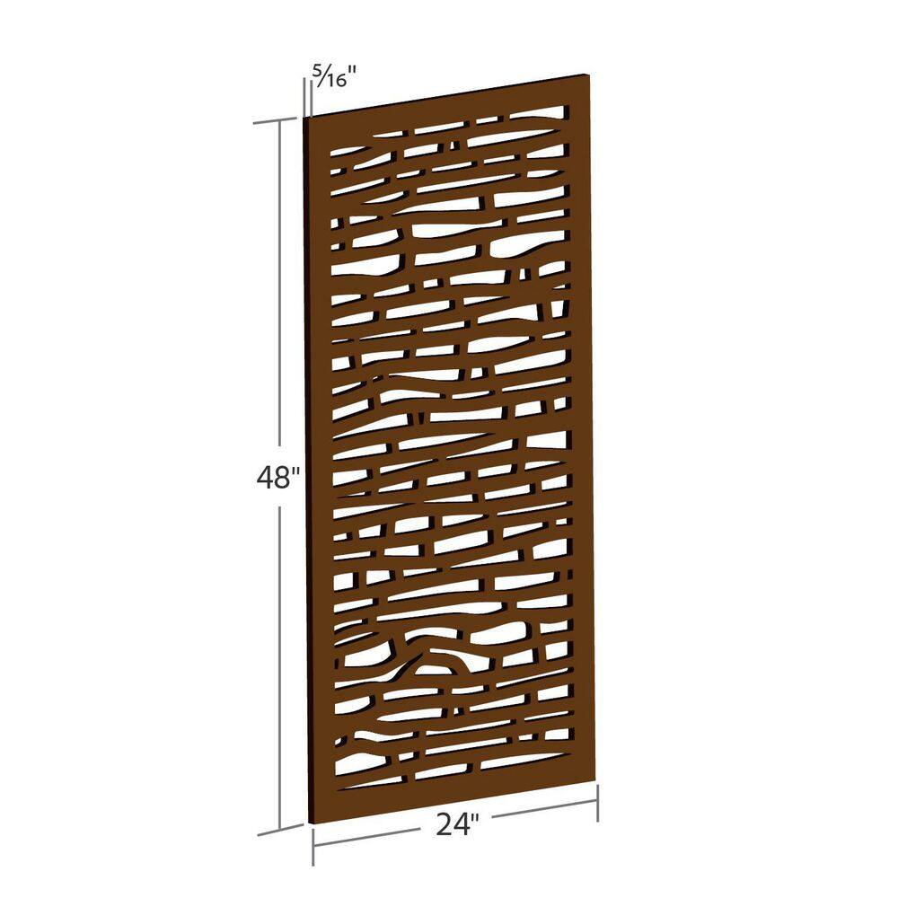 DESIGN VU Fiji 4 ft. x 2 ft. Espresso Recycled Polymer Decorative Screen Panel Wall Decor and Privacy Panel DVU2404E