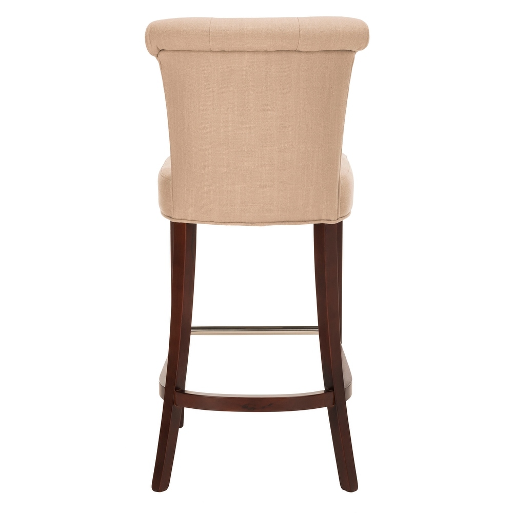 SAFAVIEH 29.7 inch Parker Curved Back Mahogany Bar Stool   19.6\