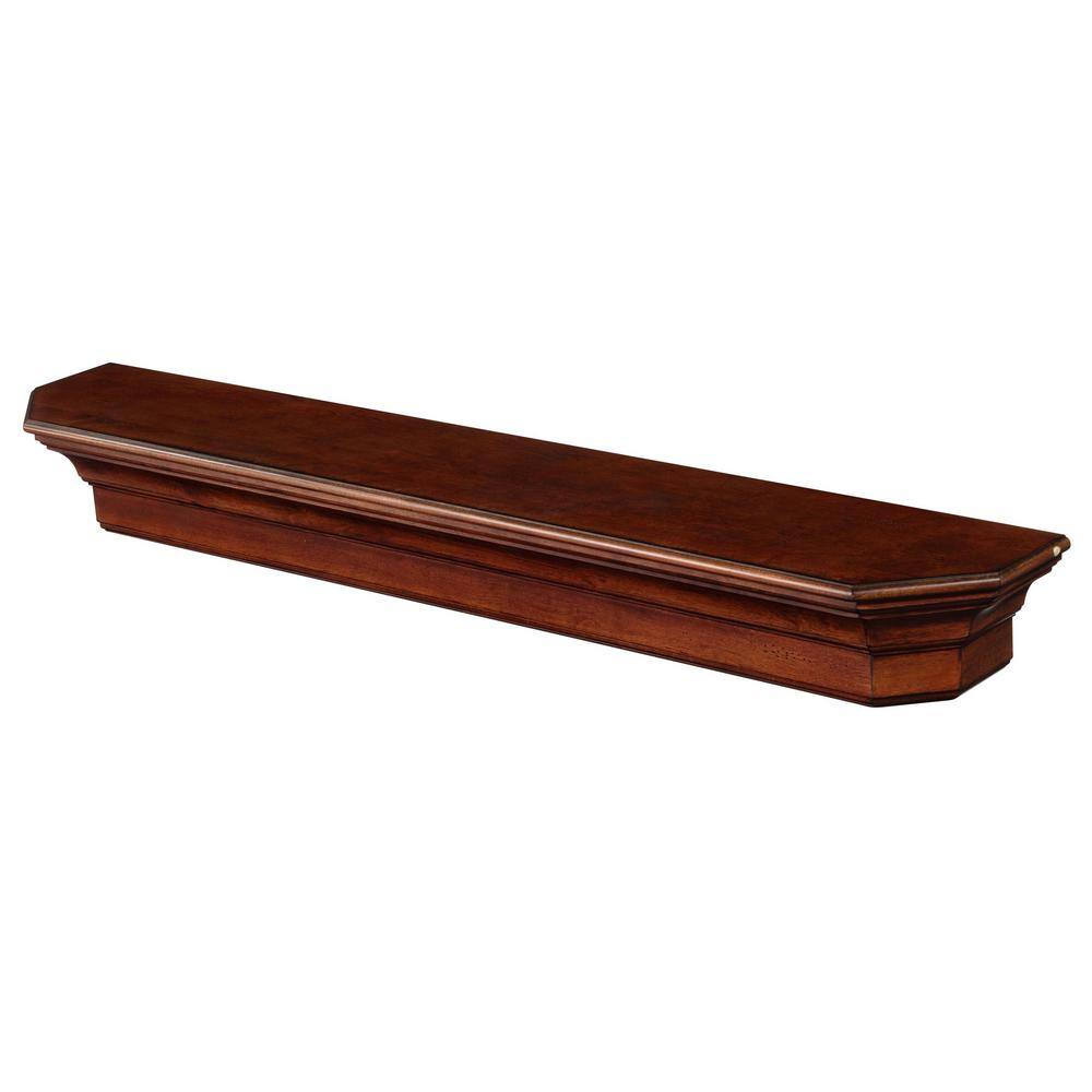 Pearl Mantels 5 ft. Distressed Cherry Cap-Shelf Mantel RPS6049070D