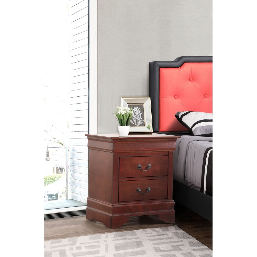 Louis Phillipe 2 drawer Wooden Nightstand